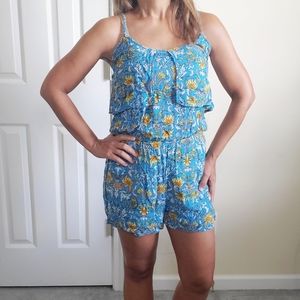 Peach Love Floral Print Romper